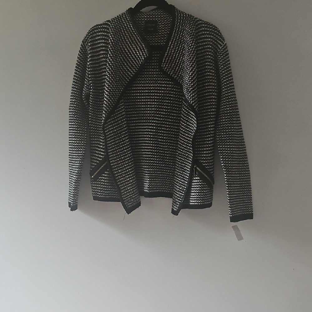 Striped Black and White Women's Jacket